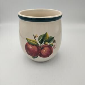 Vintage Casuals By China Pearl Stoneware Apple Utensil Holder